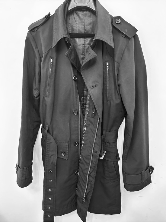 Matinique Other - Men's Black Trench Coat with Belted Waist